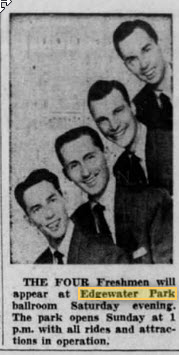 Edgewater Park - May 1 1954 Four Freshman Appearing (newer photo)